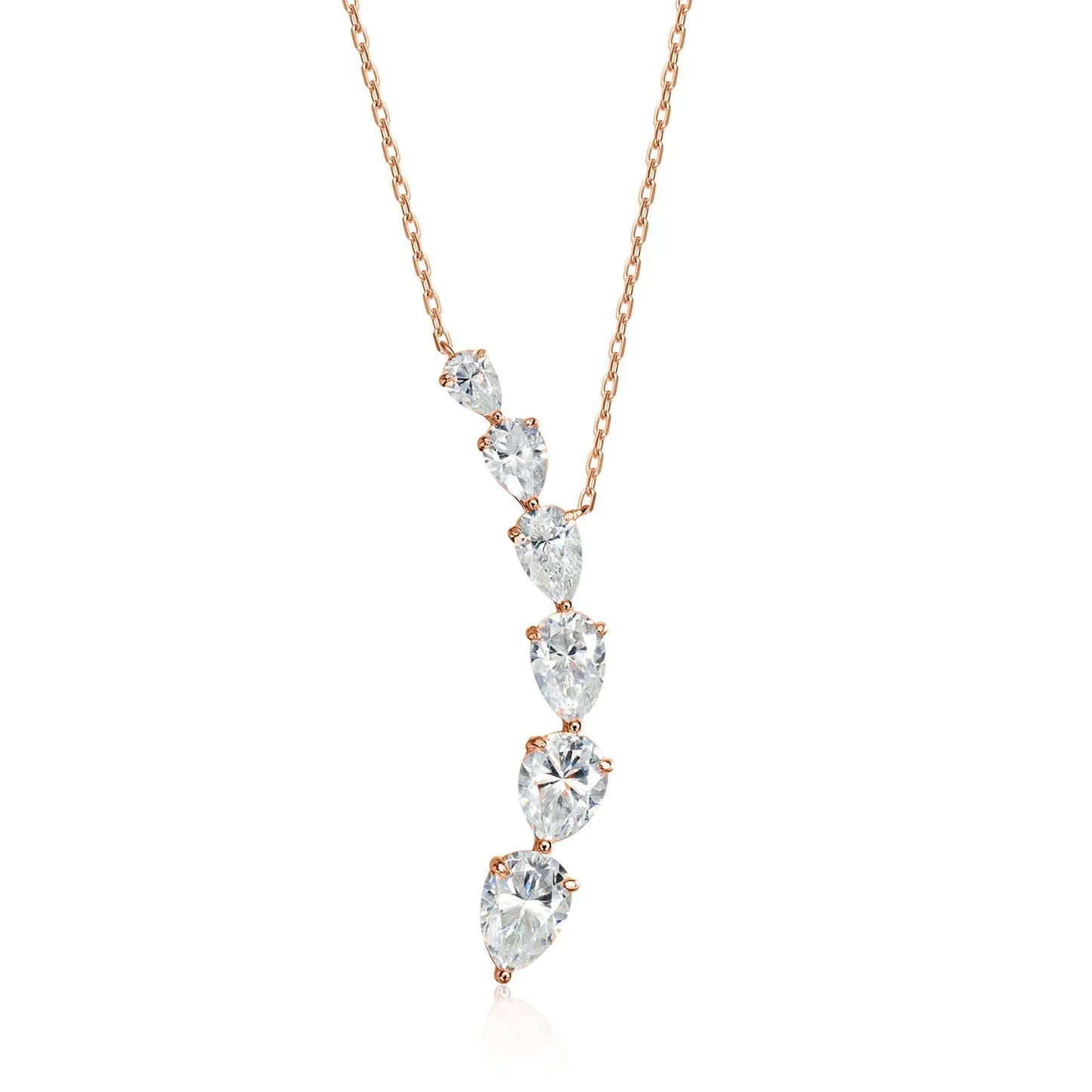 7.6ct Pear Cut Moissanite Pandent Necklaces for Women 925 Sterling Silver 18k Plated Gradient Gemstone Wedding Necklace