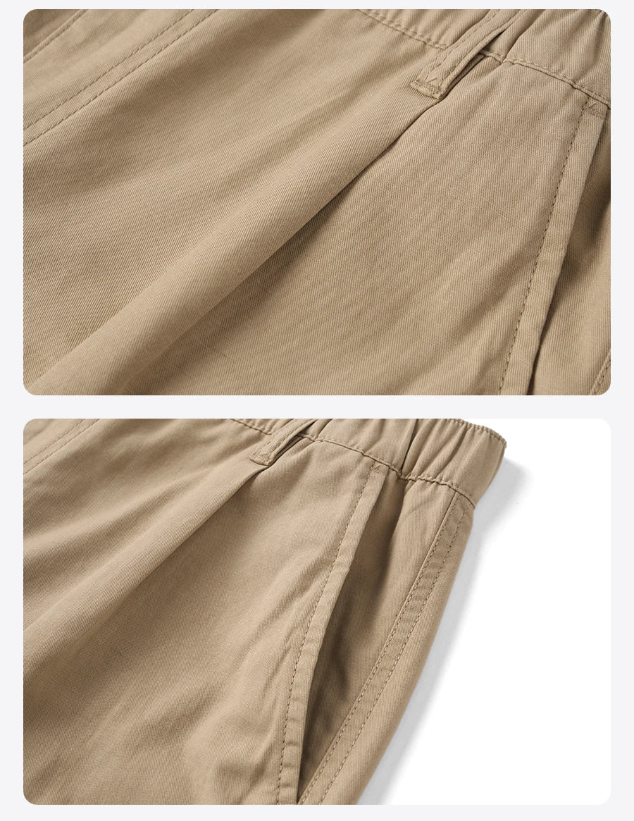 2026 Summer New Oversize 215gsm Tencel Lyocell Blend Fabric Cargo Shorts Men Fashion Outdoor Wear