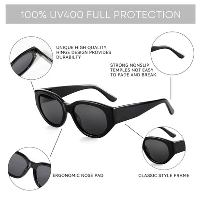 Women Butterfly Acetate Polarized Sunglasses Thick Frame UV400 Protection Sun Glasses Fashionable Ladies Shopping Gift