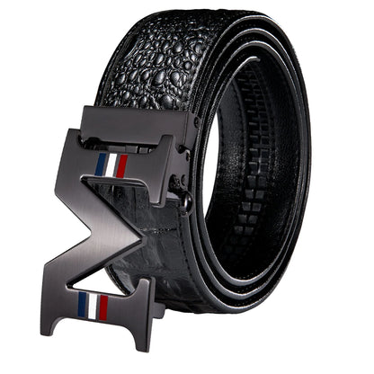 Crocodile Designer Luxury Genuine Leather Belts for Men Casual Jeans Belt Strap Gold Automatic Buckle Black Belt PD-2036