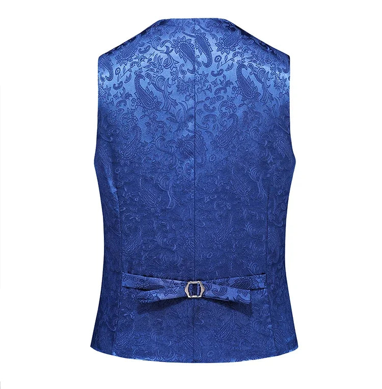 2026 New Men's Red Sleeveless Vest Coat, Single-breasted V Neck Waistcoat, Wedding Party Vests Blue Black Asian Size M-5XL 6XL