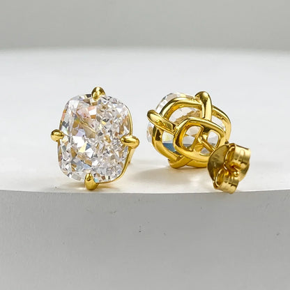 S925 Silver 8*10mm High Carbon Diamond Gemstone Earrings for Women Wedding Engagement Fine Jewelry Gift Wholesale