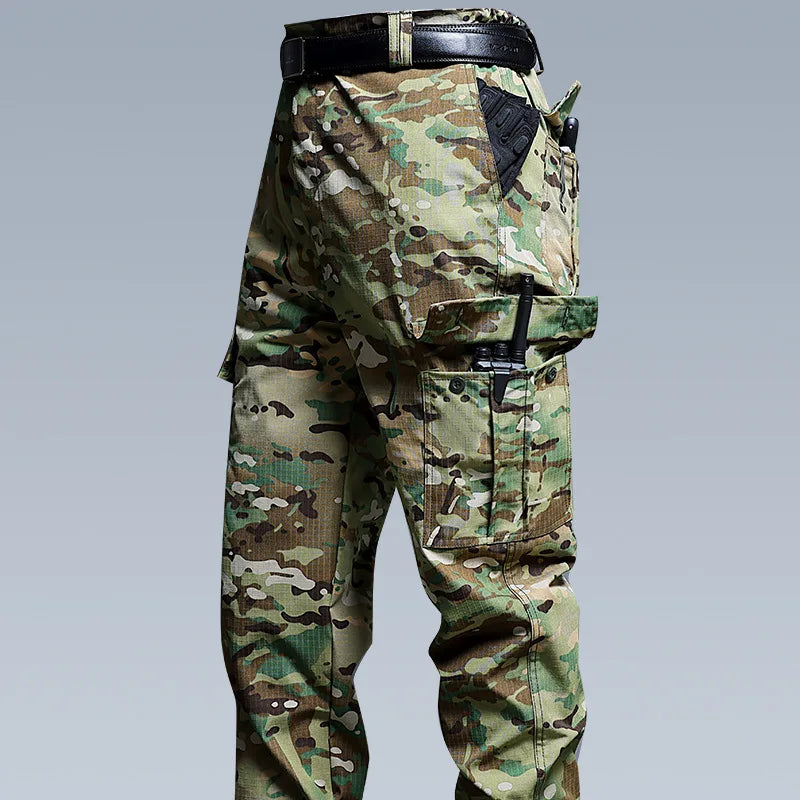Wear-Resistant Cargo Pants Men Casual Work Stretch Trousers Breathable Multi-Pocket Outdoor Waterproof Training Hiking Pant Male
