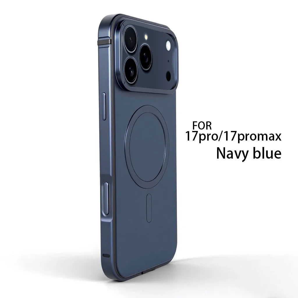 Magnetic Original Phone Case For iPhone 17 Pro Max 17Pro 16 15 Pro Max High End Metal Frame Anti Drop protective cover