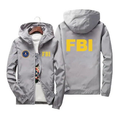 2024 New Men's Jacket High Quality FBI Printed Outdoor Sports Jacket Spring Hooded Windproof Fashion Casual Brand Sports Jacket