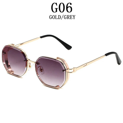 Square Punk Sunglasses For Men 2023 Luxury Steampunk Vintage Fashion Glasses Retro Shades Lunette De Soleil Homme Gafas De Sol