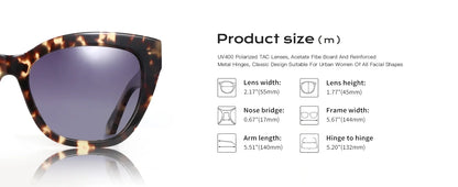 Butterfly Polarized Sunglasses Fashion Thick Frame for Women Acetate Sun Glasses Driving UV400 Protection