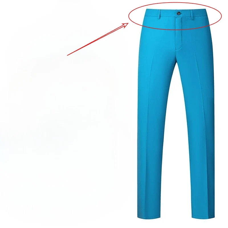 Men Dress Pants Solid Color Slim Fit Business Casual Office Wedding Formal Trousers High Quality Men Clothing Suit Pants 29-40