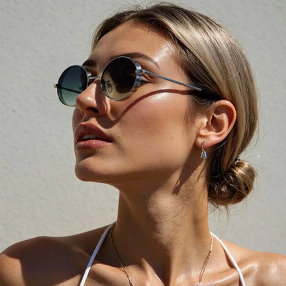2025 Oval Sunglasses Women Trendy Retro Vintage Steampunk Sunglass Men Fashion Glasses Lentes De Sol Mujer Lunette Soleil Femme
