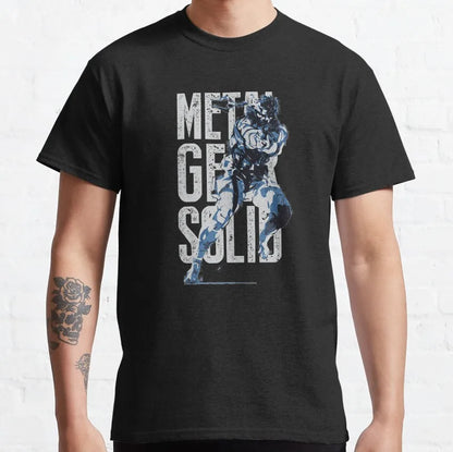 2025 Classic Metal Gear Solid 2: SONS OF LIBERTY Island Maker Men's Solid Color Snake Fox Hunting Game Cotton Round Neck T-shirt