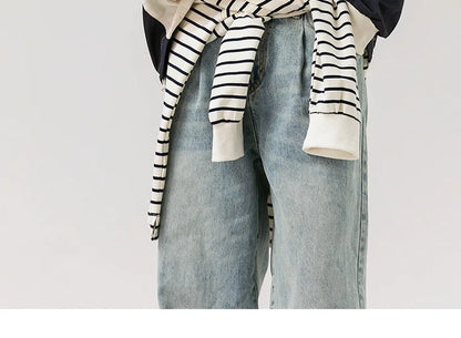 Japanese-inspired Color-blocked Crew Neck Sweatshirt with Patchwork Design: Men's Spring/Autumn Outdoor Leisure