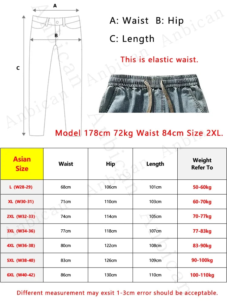 Men's Cargo Jeans 2026 New Spring Summer Wide Leg Denim Pants Straight Baggy Jeans Asian Size L-5XL