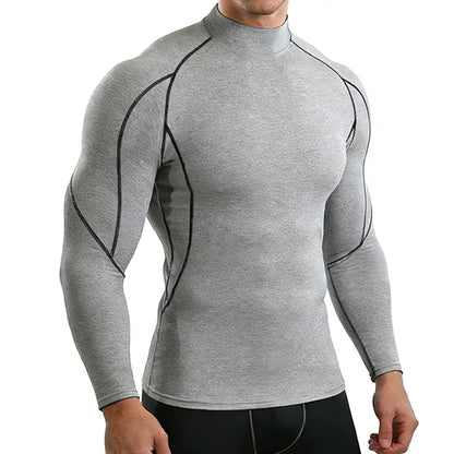 Men Running T shirt Quick Dry Bodybuilding Sport Shirt Long Sleeve Shirts Compression Top Fitness Tight Rashgard Gym T-Shirt Men