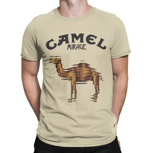 Camel Mirage Band T Shirt Men's Pure Cotton Novelty T-Shirts Crew Neck Tees Short Sleeve Tops 4XL 5XL