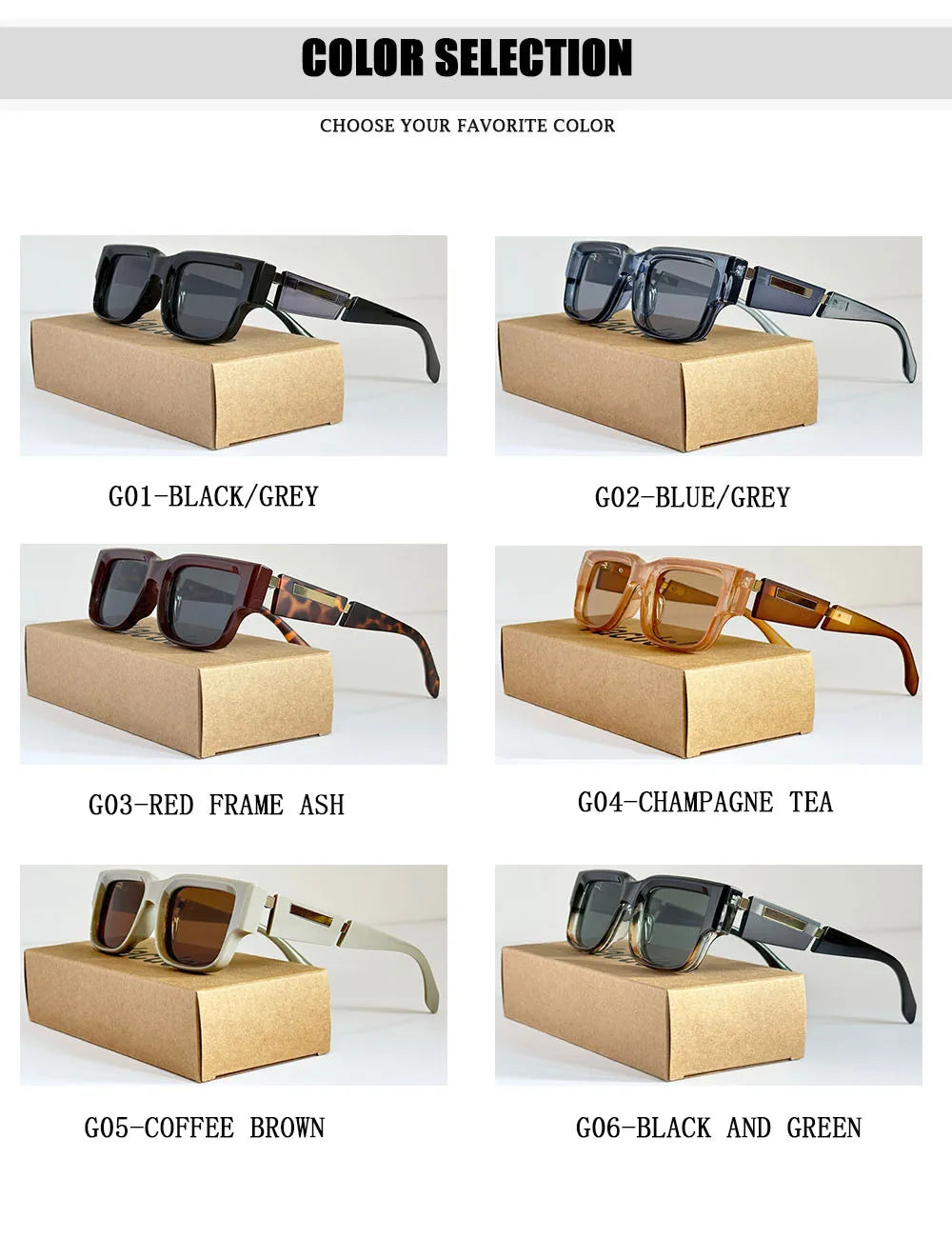 New Square Sunglass Men Luxury Sunglasses Women Vintage Fashion Glasses Summer Vacation Gafas De Sol Hombre Lunette Soleil Femme