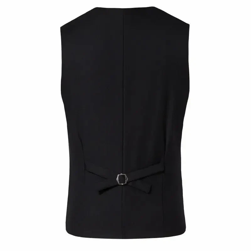 2024 New  Solid Color Men's Vest Versatile Suit Collar Slant Hem Mens Blazer Waistcoat  Dark Gray Black Red Navy-Blue  S-6XL