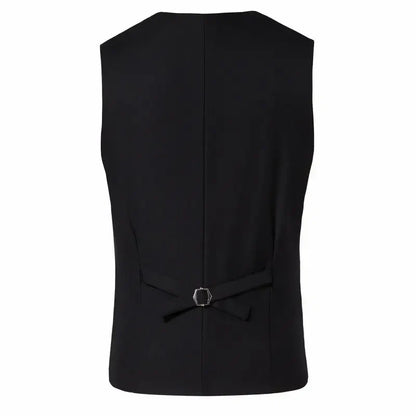 2024 New  Solid Color Men's Vest Versatile Suit Collar Slant Hem Mens Blazer Waistcoat  Dark Gray Black Red Navy-Blue  S-6XL