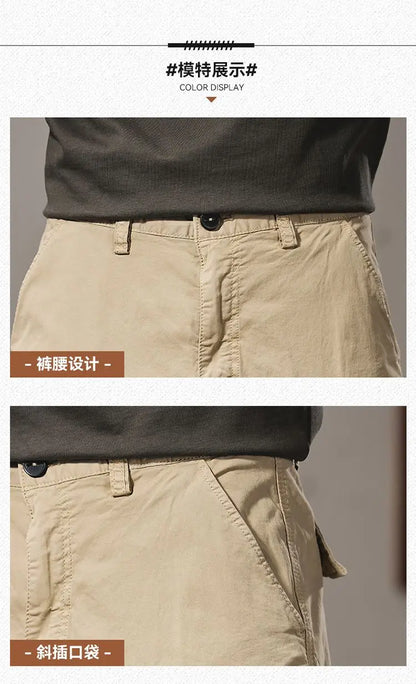 Men Fashion Military Cargo Pants Regualr Straight Fit Cotton Camouflage Green Black Grey Color Trousers W9202