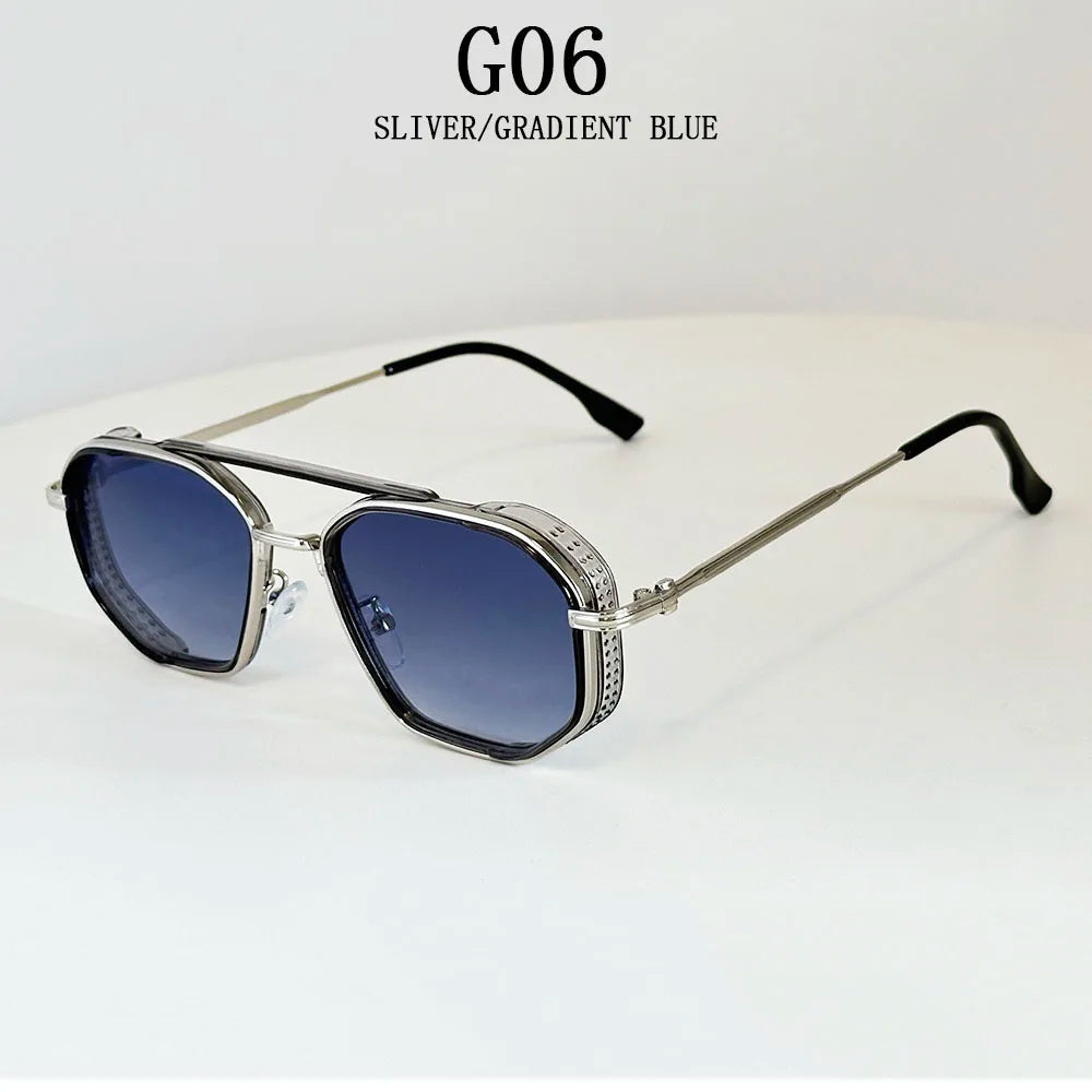 Vintage New Square Sunglass Men Fashion Steampunk Sunglasses Women 2025 Retro Glasses Gafas De Sol Hombre Lunette Soleil Femme
