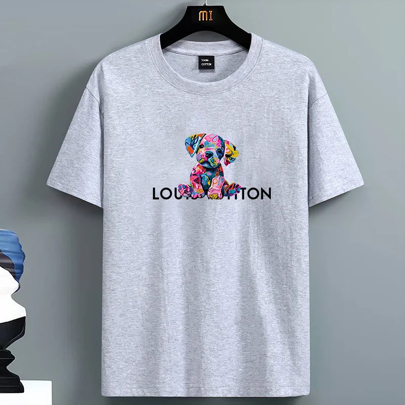 Luxury PrintT-shirts for Men High Quality 100% Cotton O-neck Short Sleeved Summer Daily Casual Sports Cool Tees City Vibe Tops