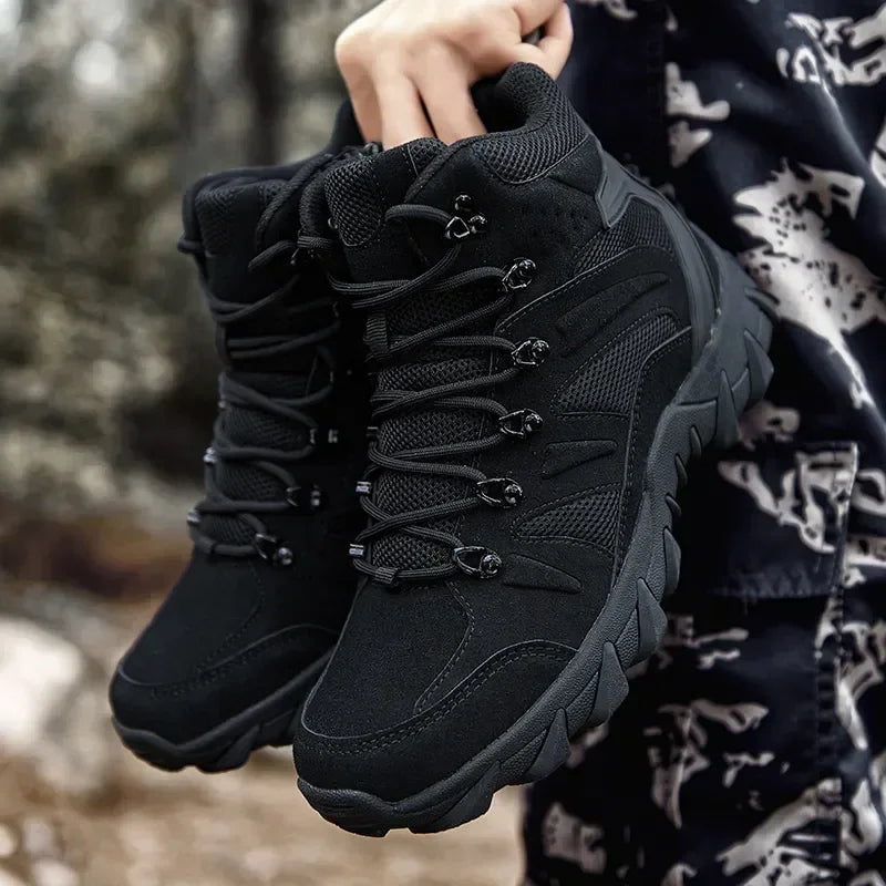 Men Boots Outdoor Combat Ankle Boot Tactical Boots for Man Anti-Slip Motocycle Boots Climbing Hiking Shoes Size 39-46