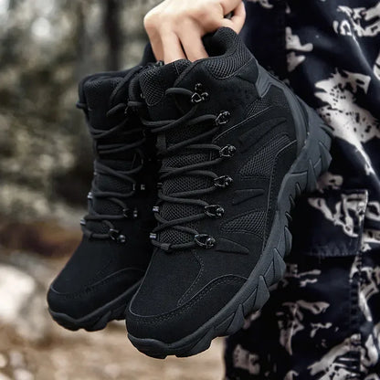 Men Boots Outdoor Combat Ankle Boot Tactical Boots for Man Anti-Slip Motocycle Boots Climbing Hiking Shoes Size 39-46