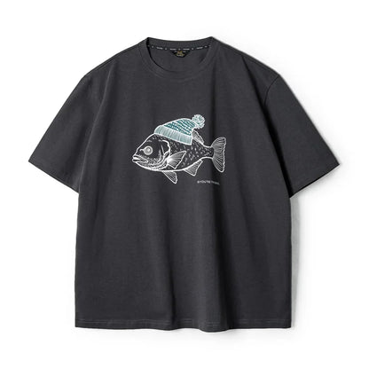 Deep-Sea Fish Printed T-shirt for Men Cotton O-Neck Short Sleeve T Shirts Creative Animal Pattern Tees Summer Casual Tops