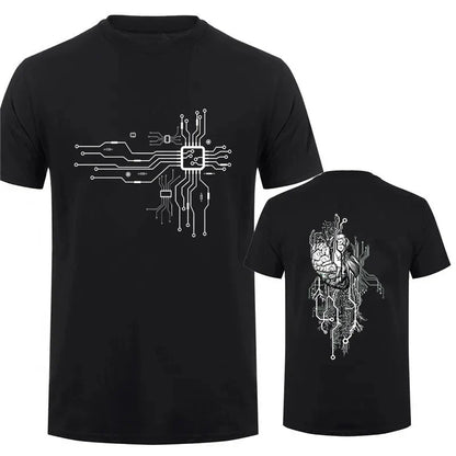 Brand New Men's T-Shirt O-Neck Men T-shirt for Male T Shirts CPU Processor Circuit Diagram Print Man Tops Tees Tshirt Clothing