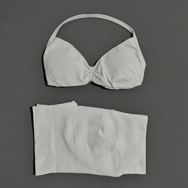 2 Piece Yoga Sets Women  Low Waist Seamless Push Up Bra Scrunch Butt Lift No Digging Comfortable Gym Running Tracksuits