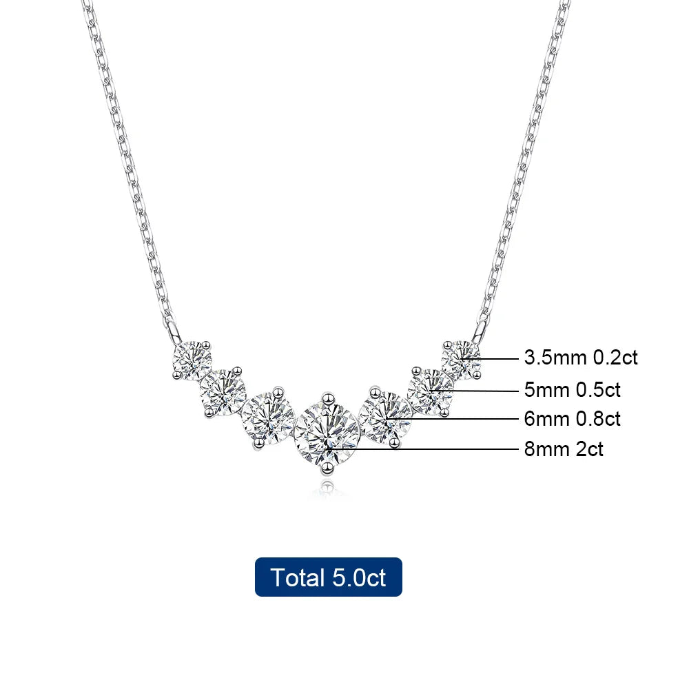 1.7/2.8CT Moissanite Pendant Necklace for Women 925 Sterling Silver Wedding Anniversary Fine Jewelry with Certificates