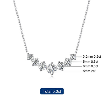 1.7/2.8CT Moissanite Pendant Necklace for Women 925 Sterling Silver Wedding Anniversary Fine Jewelry with Certificates