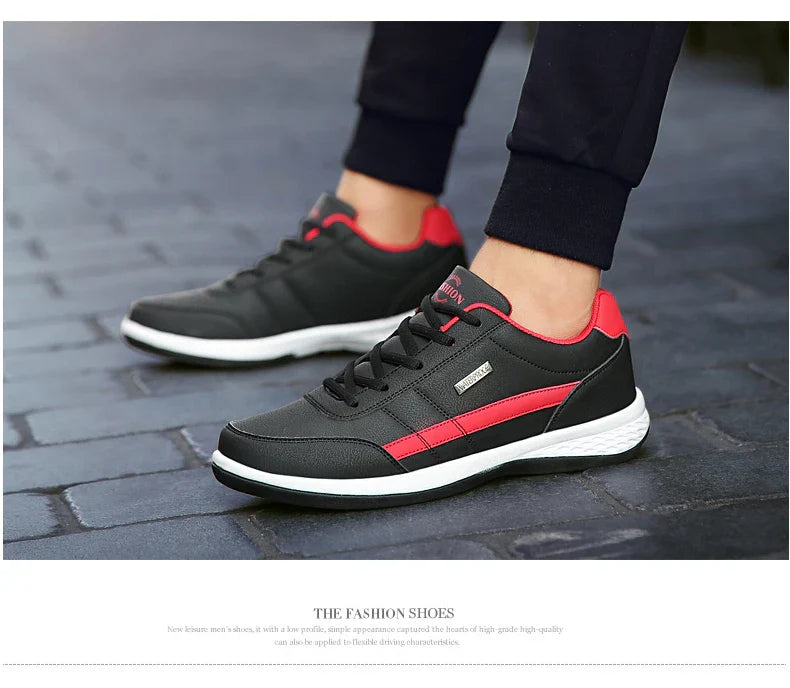 New Men Shoes Casual Shoes Leather Lace-Up Casual Sports Shoes Outdoor Wear-Resistant Vulcanized Shoes High-Quality Men Shoes