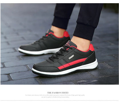 New Men Shoes Casual Shoes Leather Lace-Up Casual Sports Shoes Outdoor Wear-Resistant Vulcanized Shoes High-Quality Men Shoes