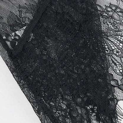 Evening Party Dress Lace Dress High Street Style Black Black Lace Dress Brand New Condition Fashion All-match Dress
