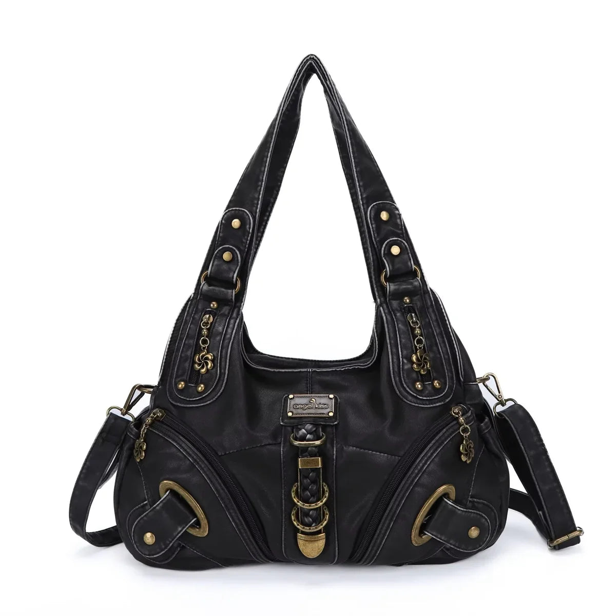 Women Handbags Fashion Shoulder Bag Large Black Tote Top-handle Shopping Pack Multiple Pockets Satchel Lady  Purse