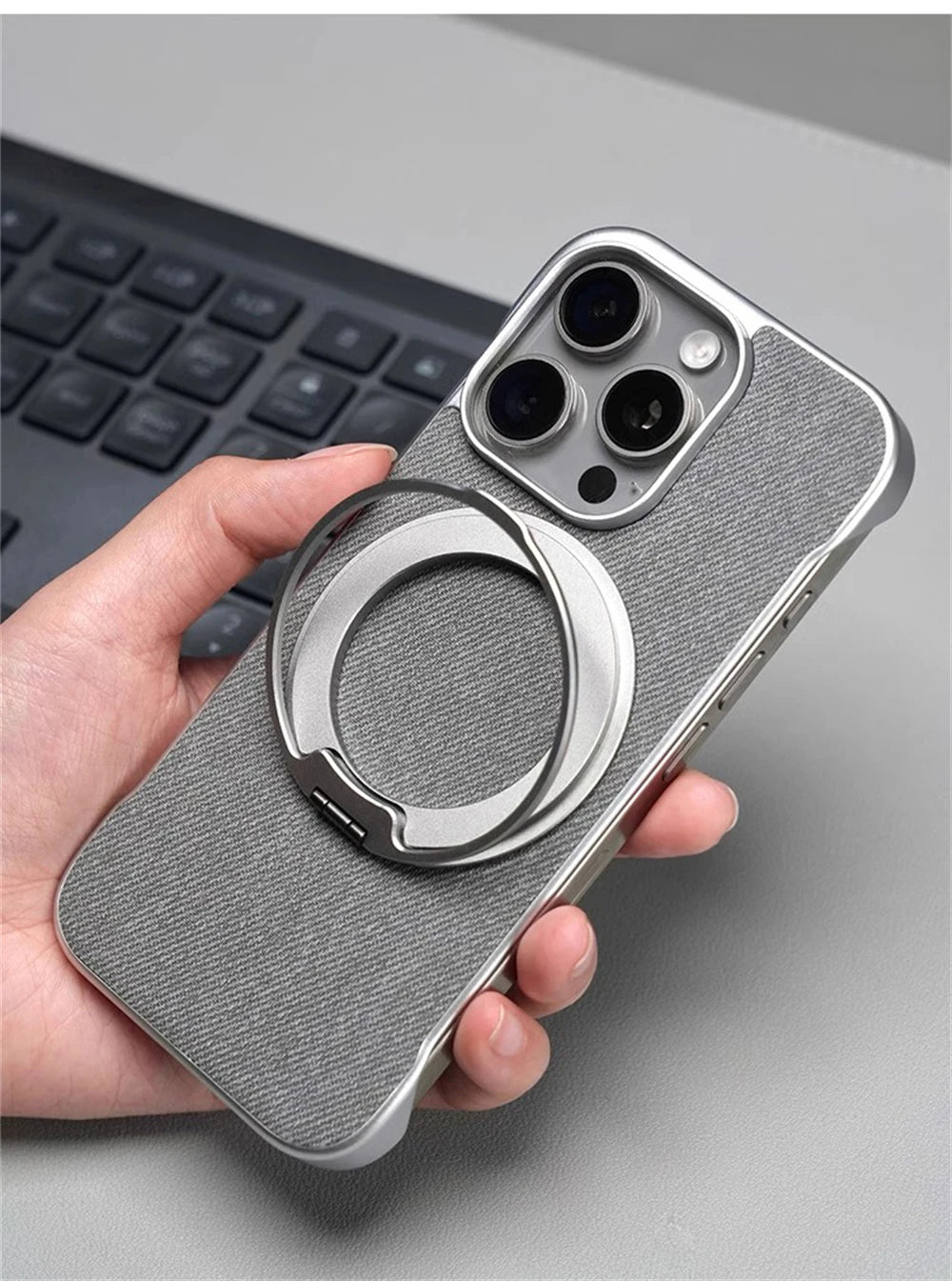 Ultra Thin Frameless Cloth Texture Magnetic Case For iPhone 17 Air 16 Pro Max 15 14 MagSafe Wireless Charge Borderless Hard Cove