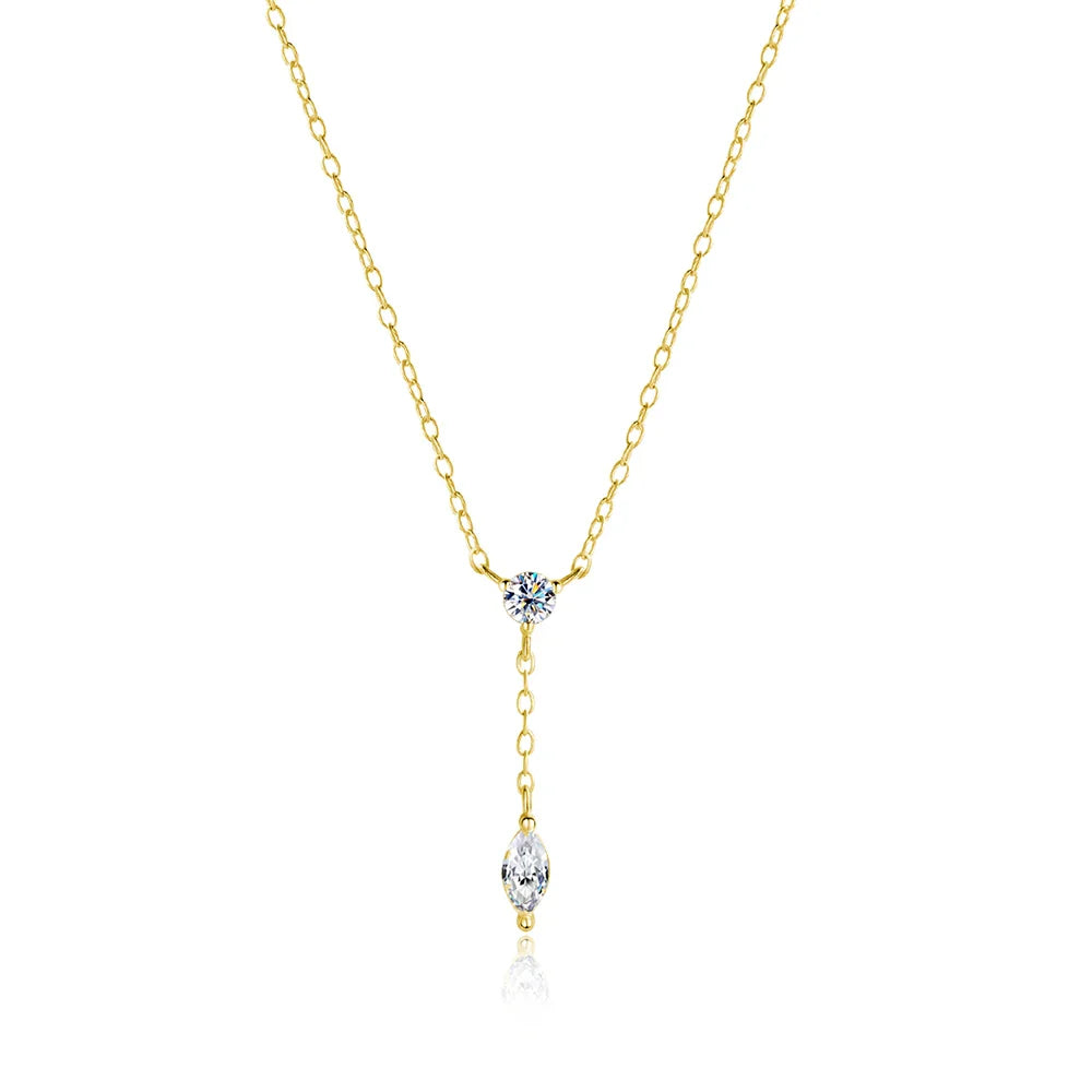 Moissanite Necklaces for Women GRA Certified 3x6mm Marquise Cut Gemstone Pendant s925 Sterling Silver Dainty Necklaces