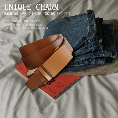 Men's High-quality Buckle Jeans Cowhide Casual Belt Business Denim Belt Men's Fashion Designer 2025 New Style