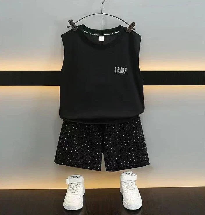 Junior Top and Bottom Set Outdoor Clothing Summer Suit for Boy Clothes Children Child Years Boy´s Children's T-shirt From 4 8 12