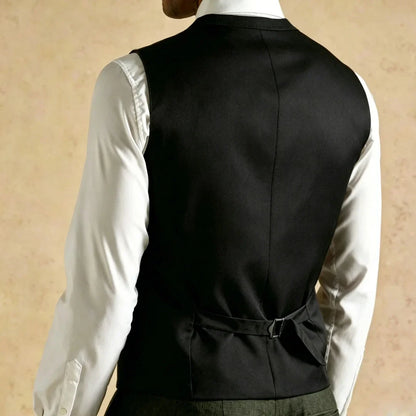 Men Vest White Solid Single Button V Neck Waistcoat For Wedding Banquet Business Party Casual Office Work Daily Men Suit Vest