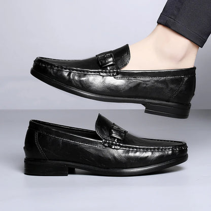 High Quality Men's Genuine Leather Loafers Handmade Casual Shoes Moccasins Slip on Walking Flats Versatile Male Business Shoes