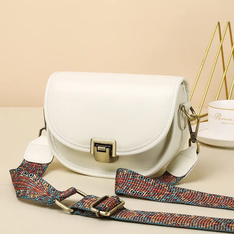 New Style Genuine Leather Women's Small Bag Vegetable Tanned Cow Leather Single Shoulder Bag Lady Popular Messenger Purse