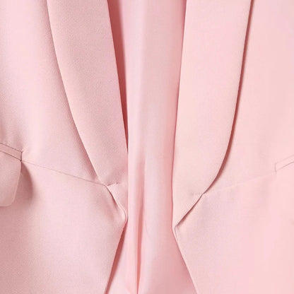 Women Fashion Office Wear Open Blazer Coat Vintage Long Pleated Sleeves Flap Pockets Female Outerwear Chic Tops