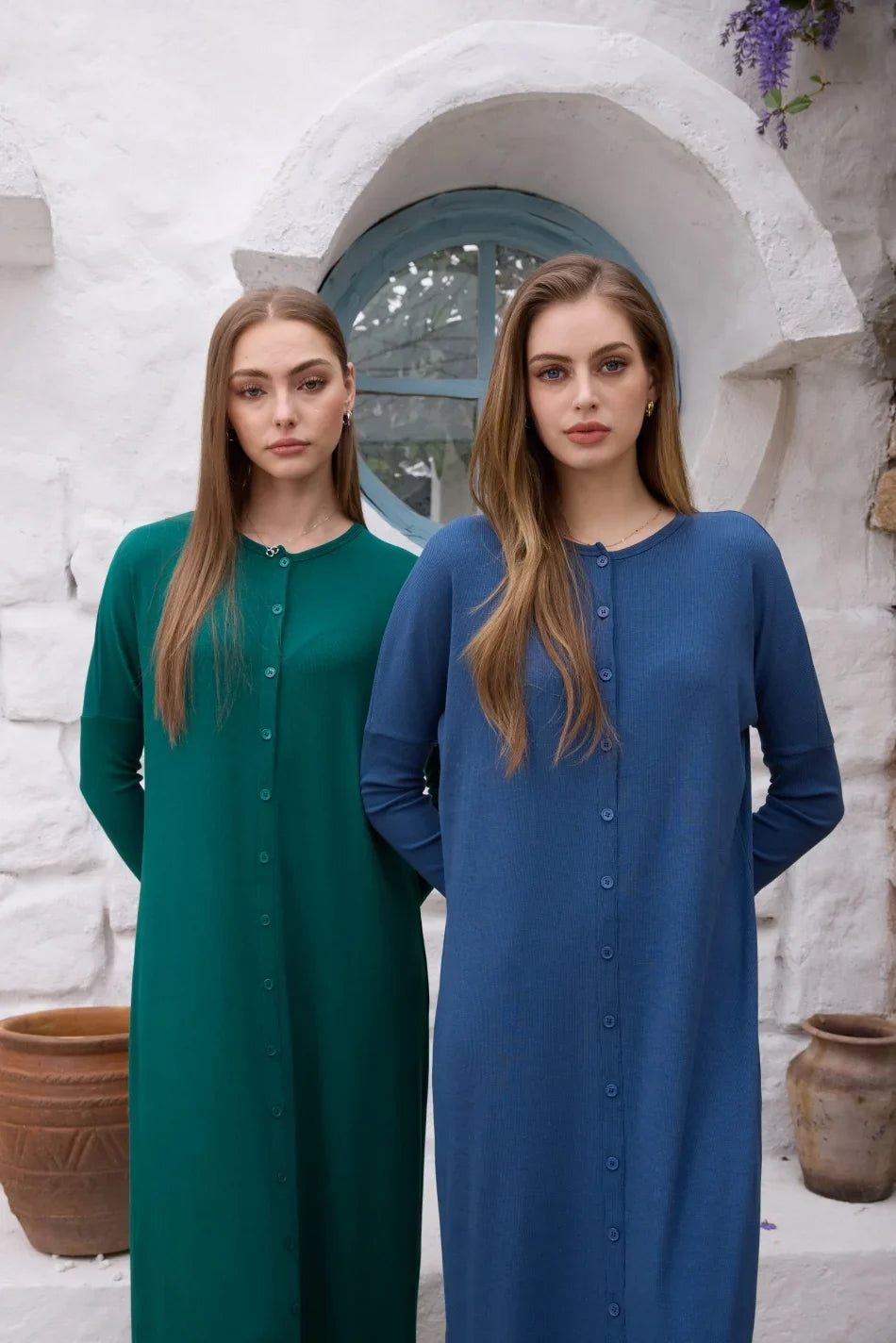 AS SS26 summer loose style button dress comfortable ribbing fabric dress o-neck lady clothes