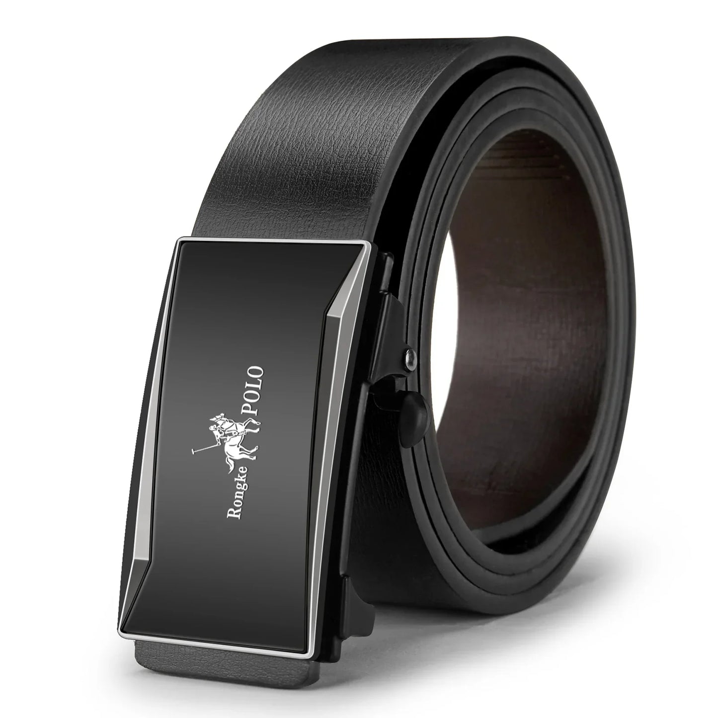 Black Belt Men, Genuine Leather Dress Designer Belts for men, Fashion Slide Ratchet Click Casual Mens Belt for Jeans