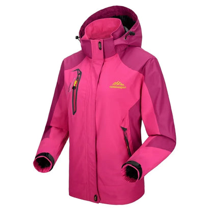 Women Autumn Trekking Jacket Outdoor Hiking Rain Coat Windbreaker Waterproof Hooded Camping Cycling Climbing Warm
