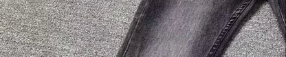 High Street Washed Black Grey Jeans Men Summer Slimming Tall Micro Flared Pants Youth Trendy Long Jeans High Waist