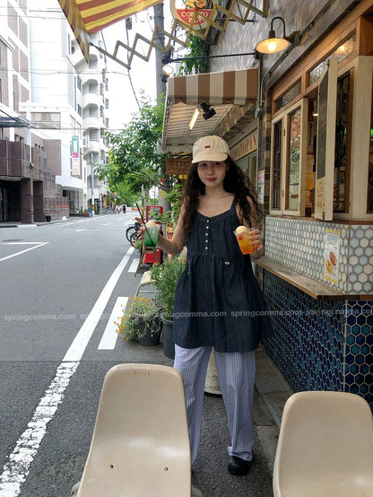 Korean Sle ort Denim Overalls Women's Faionable Summer Dr Vest Dr No Brand Commute Sle 00% Other Material
