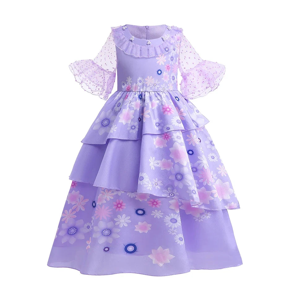 Children Costume Girl Dress Halloween Princess Cosplay Party Rapunzal Anna Elsa Birthday Clothes