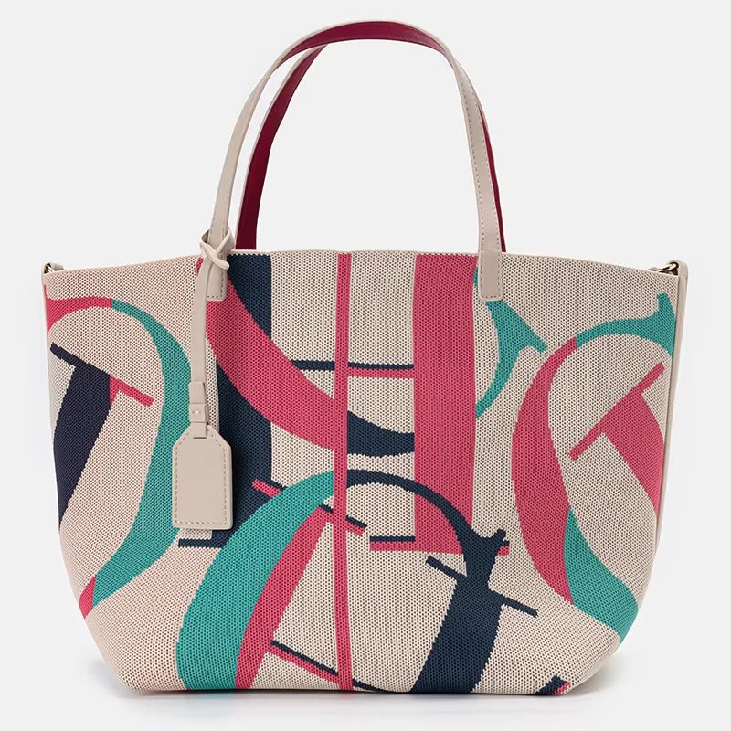 Large Capacity Women's Handbag 2026 New Fashion Casual Tote Bag Women's Shopping Bag New Beach Vacation Travel
